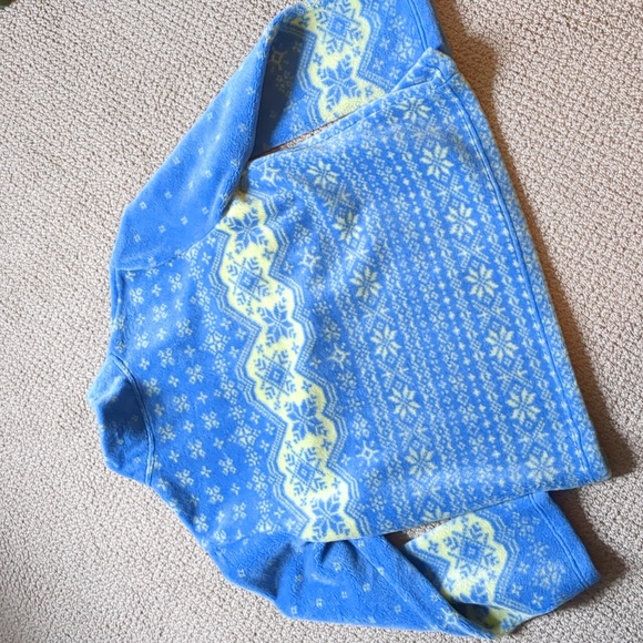 Talbots Icelandic Fair Isle Snowflake 1/4 Zip Fleece Pullover - Picture 6 of 10